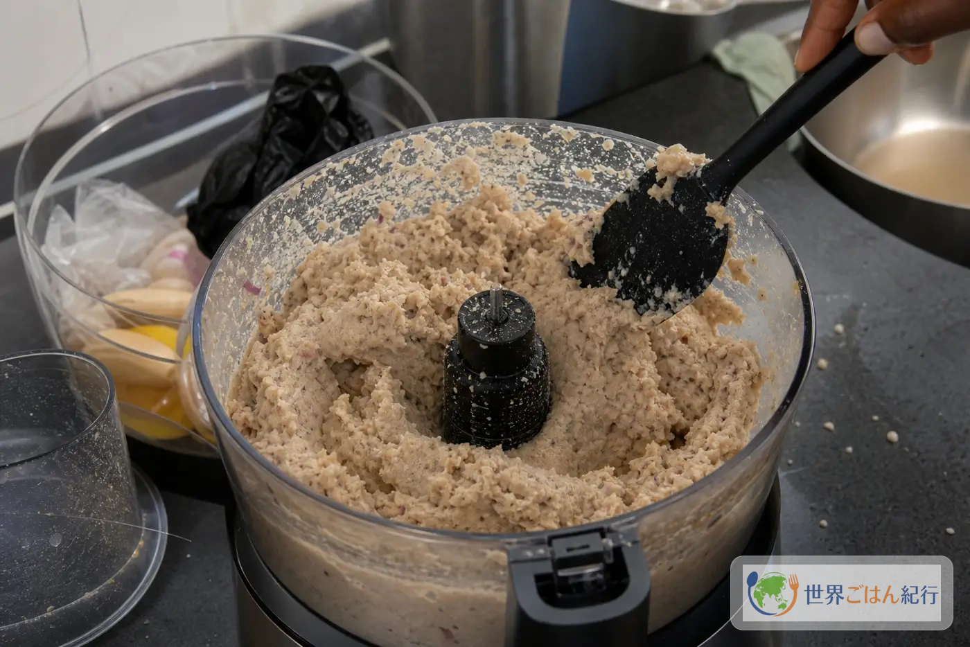手順2: 豆を粗いペーストにする