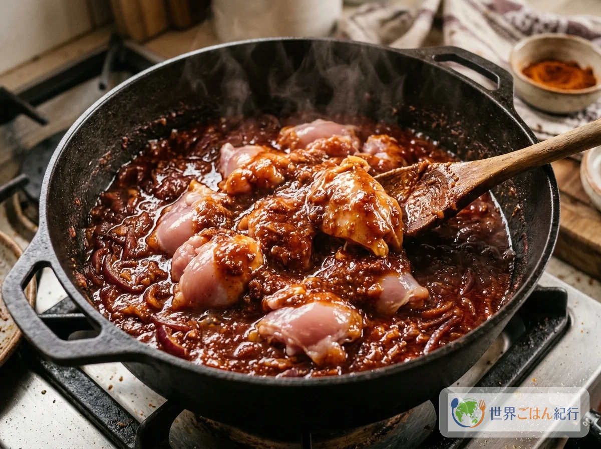 手順5: 鶏肉を入れて煮込む(45分)