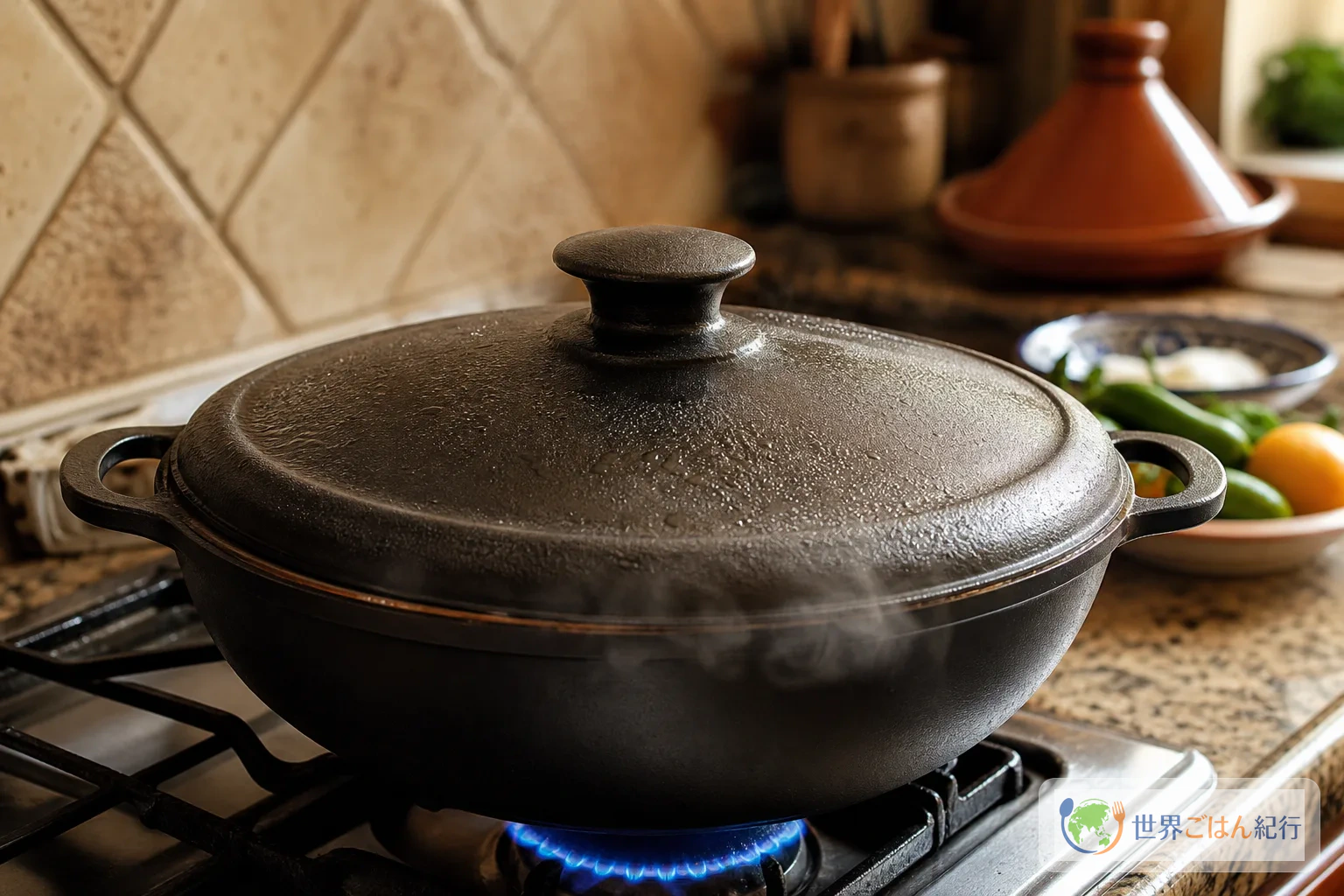 手順3: 蓋を閉じ、最初の蒸気を作る