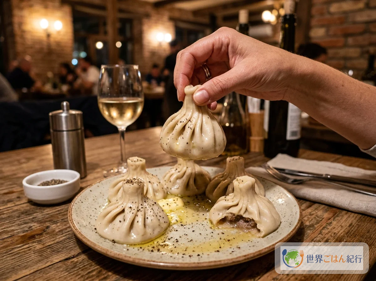 手順6: 盛り付けと食べ方（3分）―― ジョージアの作法