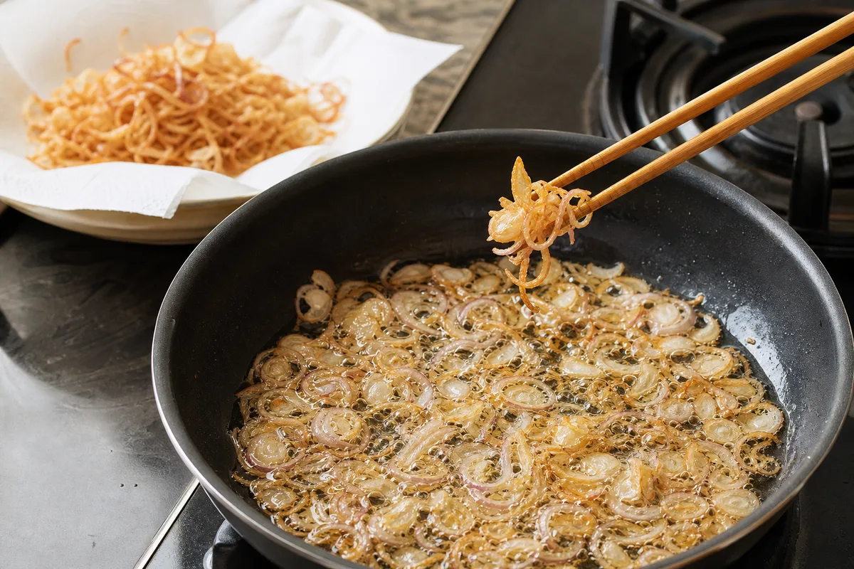手順6: 揚げ玉ねぎを作る