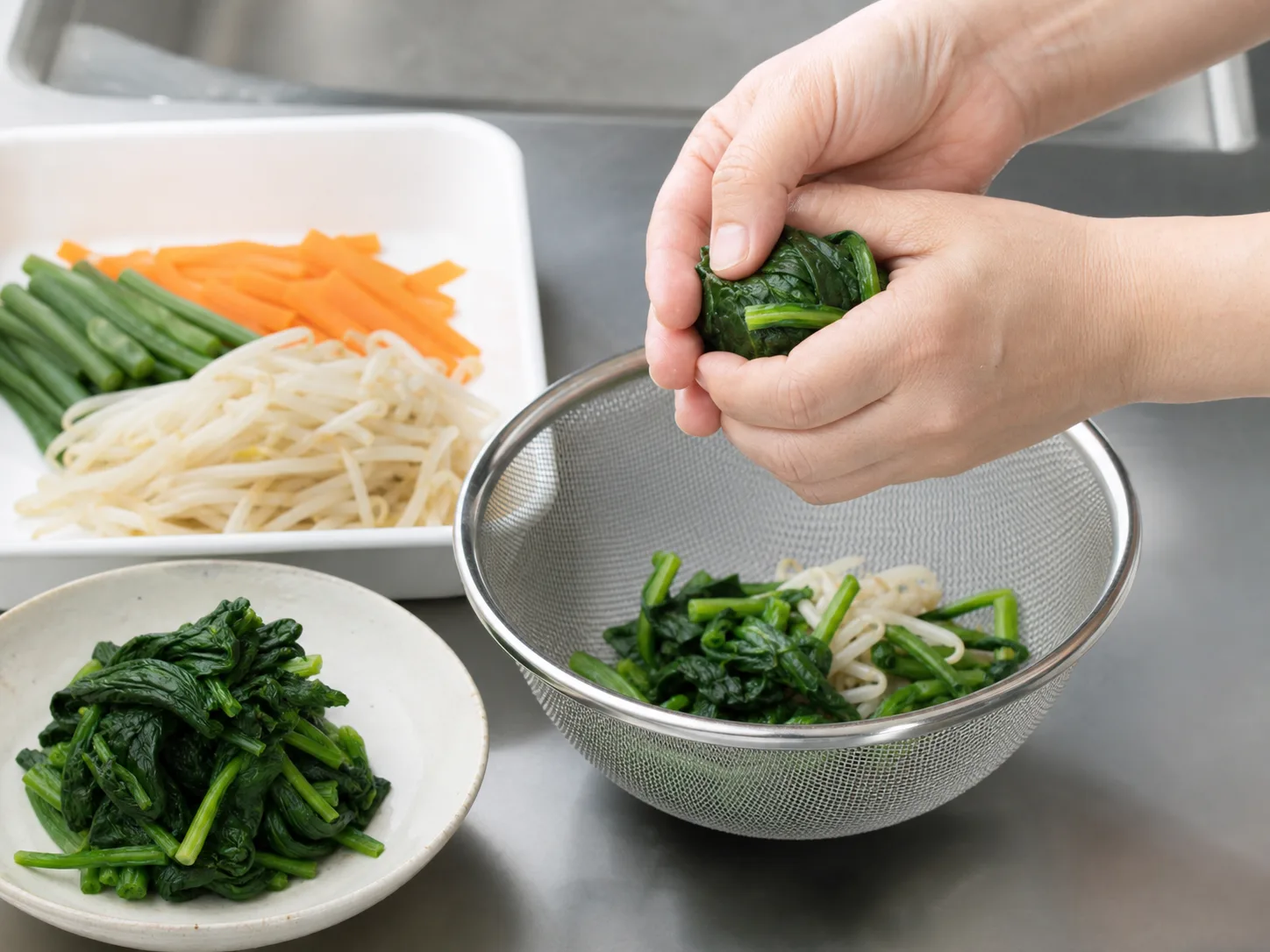 手順3: 野菜の水を絞る