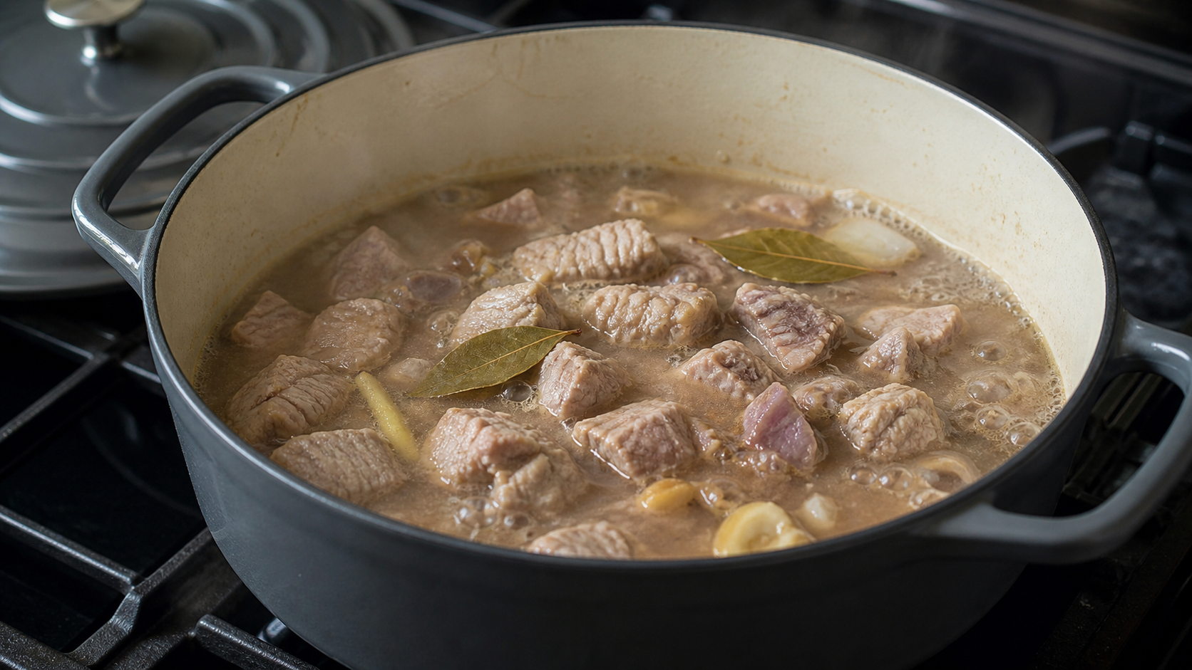 手順4: 豚肉を弱火で柔らかく煮る