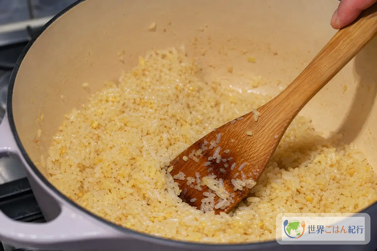 手順3: 鶏油ライスを炊く(30分)