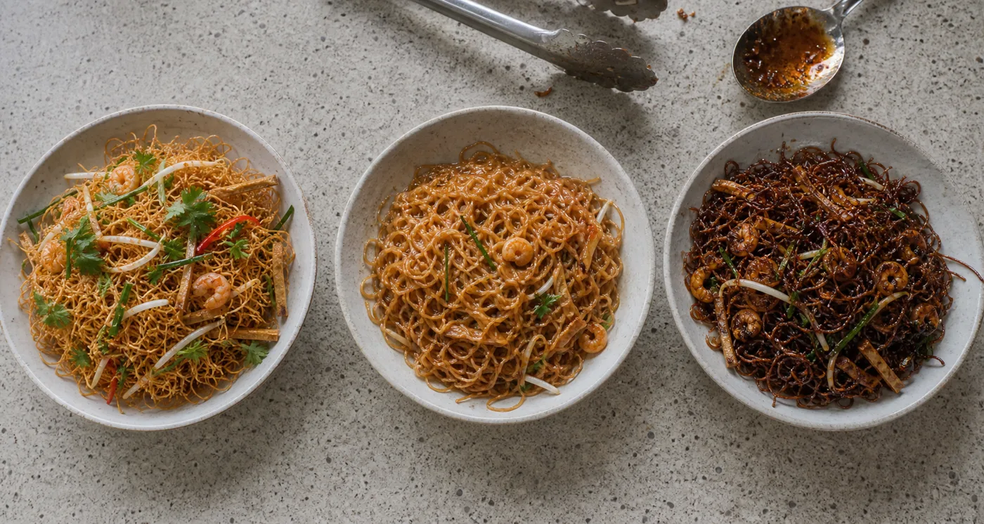 ソース量や麺の湿り具合を見比べるミーグロープの失敗例