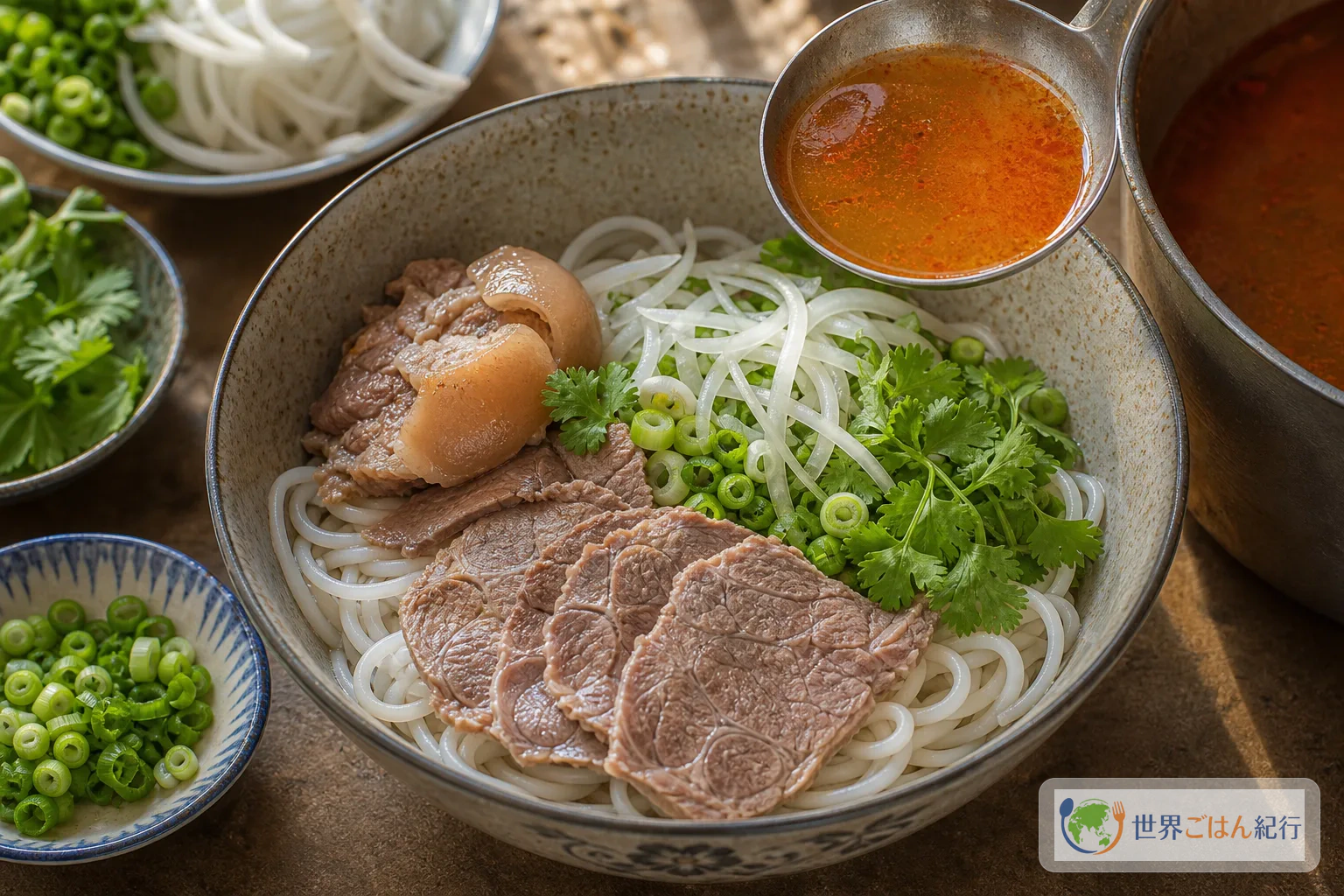 手順5: 麺をゆでて丼に組む(8分)