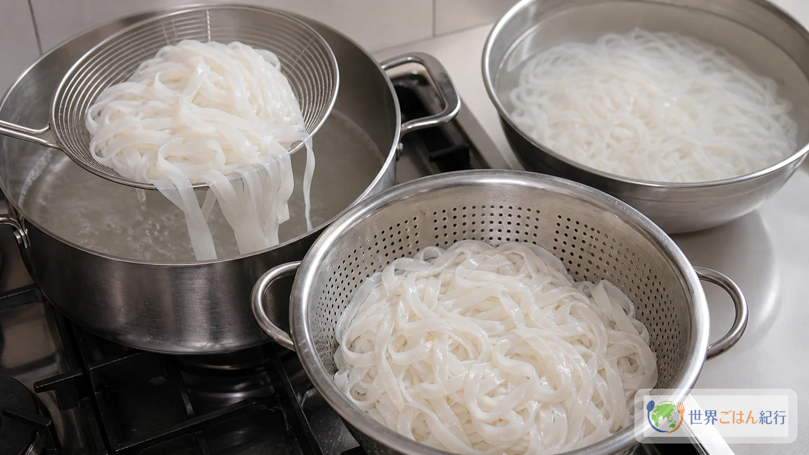 手順6: 麺を戻してゆでる(10分)